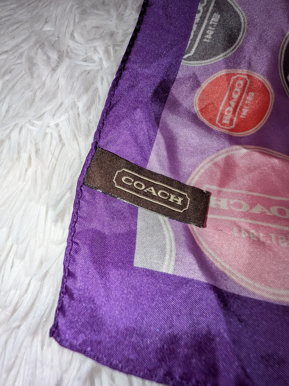 COACH Snaphead Logo Print Silk Scarf 21